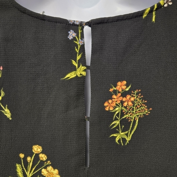 H&M Shift Floral Black Dress 12 - Picture 3 of 7